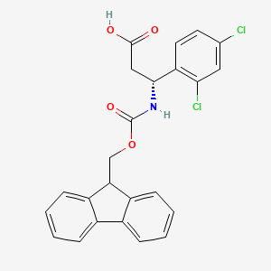 molecular formula C24H19Cl2NO4 B2563854 (R)-3-((((9H-Fluoren-9-yl)methoxy)carbonyl)amino)-3-(2,4-dichlorophenyl)propanoic acid CAS No. 511272-37-0