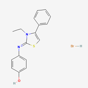 molecular formula C17H17BrN2OS B2563856 (Z)-4-((3-ethyl-4-phenylthiazol-2(3H)-ylidene)amino)phenol hydrobromide CAS No. 1052545-52-4