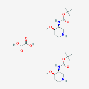 molecular formula C24H46N4O10 B2563860 叔丁基N-[(3S,4R)-4-甲氧基-3-哌啶基]氨基甲酸酯；草酸 CAS No. 2306255-53-6
