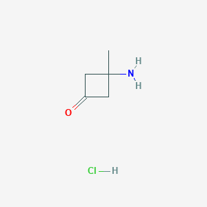 molecular formula C5H10ClNO B2563870 3-氨基-3-甲基环丁烷-1-酮盐酸盐 CAS No. 2089255-22-9