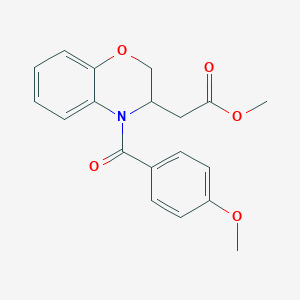 molecular formula C19H19NO5 B2563872 methyl 2-[4-(4-methoxybenzoyl)-3,4-dihydro-2H-1,4-benzoxazin-3-yl]acetate CAS No. 861212-87-5