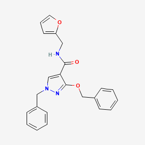 molecular formula C23H21N3O3 B2563874 1-benzyl-3-(benzyloxy)-N-(furan-2-ylmethyl)-1H-pyrazole-4-carboxamide CAS No. 1014070-26-8