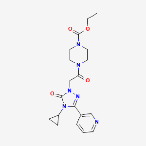 ethyl 4-(2-(4-cyclopropyl-5-oxo-3-(pyridin-3-yl)-4,5-dihydro-1H-1,2,4-triazol-1-yl)acetyl)piperazine-1-carboxylate
