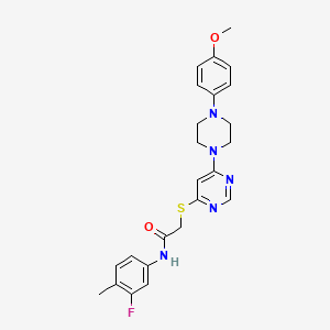 N-(3-fluoro-4-methylphenyl)-2-((6-(4-(4-methoxyphenyl)piperazin-1-yl)pyrimidin-4-yl)thio)acetamide