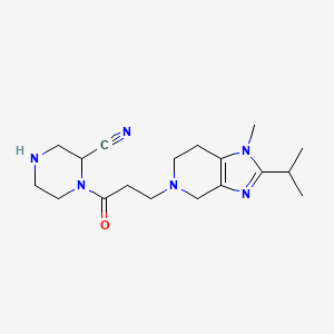 1-[3-(1-Methyl-2-propan-2-yl-6,7-dihydro-4H-imidazo[4,5-c]pyridin-5-yl)propanoyl]piperazine-2-carbonitrile