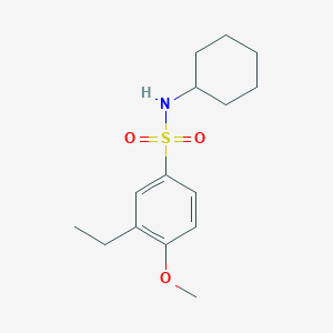 molecular formula C15H23NO3S B256390 N-cyclohexyl-3-ethyl-4-methoxybenzenesulfonamide 