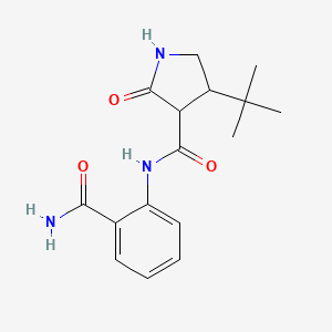 molecular formula C16H21N3O3 B2563922 4-tert-butyl-N-(2-carbamoylphenyl)-2-oxopyrrolidine-3-carboxamide CAS No. 2097868-65-8