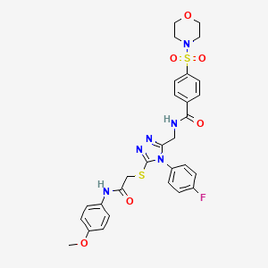 molecular formula C29H29FN6O6S2 B2563938 N-((4-(4-fluorophenyl)-5-((2-((4-methoxyphenyl)amino)-2-oxoethyl)thio)-4H-1,2,4-triazol-3-yl)methyl)-4-(morpholinosulfonyl)benzamide CAS No. 310427-53-3