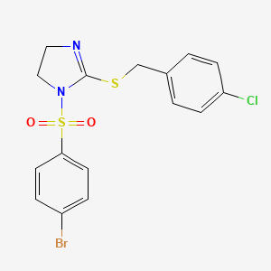 1-(4-Bromophenyl)sulfonyl-2-[(4-chlorophenyl)methylsulfanyl]-4,5-dihydroimidazole