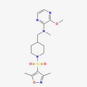 molecular formula C17H25N5O4S B2563951 N-[[1-[(3,5-Dimethyl-1,2-oxazol-4-yl)sulfonyl]piperidin-4-yl]methyl]-3-methoxy-N-methylpyrazin-2-amine CAS No. 2380100-03-6