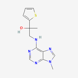1-[(9-Methylpurin-6-yl)amino]-2-thiophen-2-ylpropan-2-ol