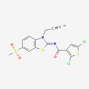 2,5-dichloro-N-(6-methylsulfonyl-3-prop-2-ynyl-1,3-benzothiazol-2-ylidene)thiophene-3-carboxamide