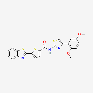 molecular formula C23H17N3O3S3 B2563960 5-(1,3-benzothiazol-2-yl)-N-[4-(2,5-dimethoxyphenyl)-1,3-thiazol-2-yl]thiophene-2-carboxamide CAS No. 864938-98-7