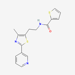 molecular formula C16H15N3OS2 B2563971 N-[2-(4-methyl-2-pyridin-3-yl-1,3-thiazol-5-yl)ethyl]thiophene-2-carboxamide CAS No. 869070-12-2