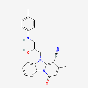 molecular formula C23H22N4O2 B2563982 5-{2-羟基-3-[(4-甲苯基)氨基]丙基}-3-甲基-1-氧代-1,5-二氢吡啶并[1,2-a]苯并咪唑-4-碳腈 CAS No. 849913-18-4