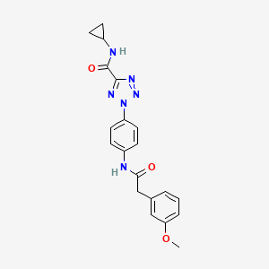 molecular formula C20H20N6O3 B2563994 N-cyclopropyl-2-(4-(2-(3-methoxyphenyl)acetamido)phenyl)-2H-tetrazole-5-carboxamide CAS No. 1396800-34-2