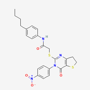 N-(4-butylphenyl)-2-((3-(4-nitrophenyl)-4-oxo-3,4,6,7-tetrahydrothieno[3,2-d]pyrimidin-2-yl)thio)acetamide