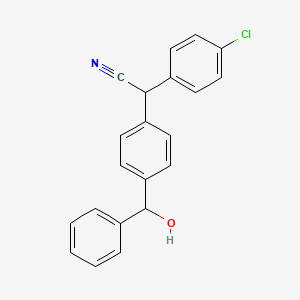 molecular formula C21H16ClNO B2563999 2-(4-Chlorophenyl)-2-{4-[hydroxy(phenyl)methyl]phenyl}acetonitrile CAS No. 338965-27-8
