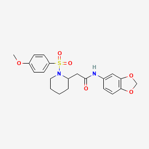 N-(benzo[d][1,3]dioxol-5-yl)-2-(1-((4-methoxyphenyl)sulfonyl)piperidin-2-yl)acetamide