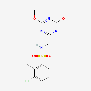 molecular formula C13H15ClN4O4S B2564014 3-chloro-N-((4,6-dimethoxy-1,3,5-triazin-2-yl)methyl)-2-methylbenzenesulfonamide CAS No. 2034539-91-6