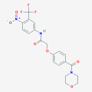 molecular formula C20H18F3N3O6 B256402 N-[4-nitro-3-(trifluoromethyl)phenyl]-2-[4-(4-morpholinylcarbonyl)phenoxy]acetamide 