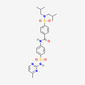 molecular formula C26H33N5O5S2 B2564022 4-(N,N-二异丁基磺酰胺基)-N-(4-(N-(4-甲基嘧啶-2-基)磺酰胺基)苯基)苯甲酰胺 CAS No. 868212-53-7
