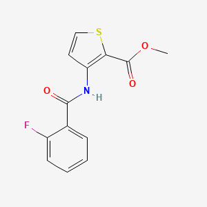 molecular formula C13H10FNO3S B2564027 Methyl 3-[(2-fluorobenzoyl)amino]-2-thiophenecarboxylate CAS No. 544700-17-6