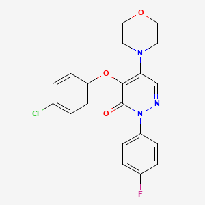 molecular formula C20H17ClFN3O3 B2564030 4-(4-chlorophenoxy)-2-(4-fluorophenyl)-5-morpholino-3(2H)-pyridazinone CAS No. 478066-76-1