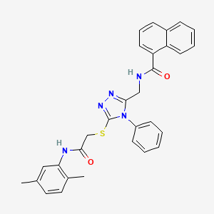 molecular formula C30H27N5O2S B2564037 N-((5-((2-((2,5-二甲苯基)氨基)-2-氧代乙基)硫)-4-苯基-4H-1,2,4-三唑-3-基)甲基)-1-萘酰胺 CAS No. 389071-39-0