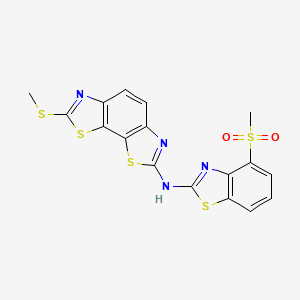 molecular formula C17H12N4O2S5 B2564043 N-(4-(methylsulfonyl)benzo[d]thiazol-2-yl)-7-(methylthio)benzo[1,2-d:4,3-d']bis(thiazole)-2-amine CAS No. 1286717-10-9
