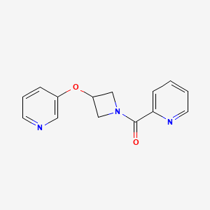 molecular formula C14H13N3O2 B2564044 2-吡啶基(3-(3-吡啶基氧基)氮杂环丁-1-基)甲苯酮 CAS No. 1903510-96-2