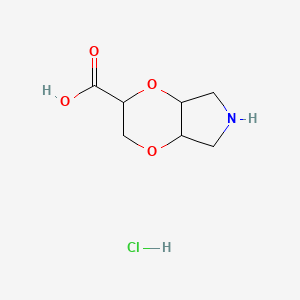 3,4a,5,6,7,7a-Hexahydro-2H-[1,4]dioxino[2,3-c]pyrrole-3-carboxylic acid;hydrochloride