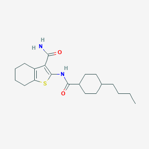 molecular formula C20H30N2O2S B256405 2-{[(4-Butylcyclohexyl)carbonyl]amino}-4,5,6,7-tetrahydro-1-benzothiophene-3-carboxamide 