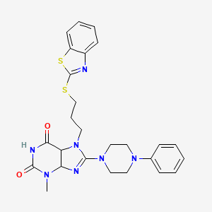 7-[3-(1,3-benzothiazol-2-ylsulfanyl)propyl]-3-methyl-8-(4-phenylpiperazin-1-yl)-2,3,6,7-tetrahydro-1H-purine-2,6-dione