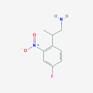 molecular formula C9H11FN2O2 B2564057 2-(4-Fluoro-2-nitrophenyl)propan-1-amine CAS No. 2248407-97-6