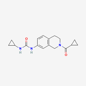 molecular formula C17H21N3O2 B2564089 1-(2-(Cyclopropanecarbonyl)-1,2,3,4-tetrahydroisoquinolin-7-yl)-3-cyclopropylurea CAS No. 1207039-84-6