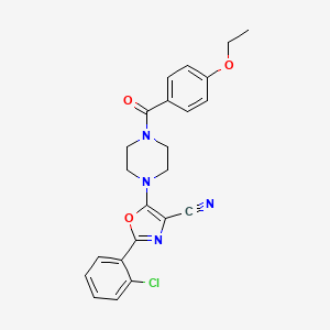 molecular formula C23H21ClN4O3 B2564118 2-(2-氯苯基)-5-(4-(4-乙氧基苯甲酰)哌嗪-1-基)恶唑-4-腈 CAS No. 946308-30-1