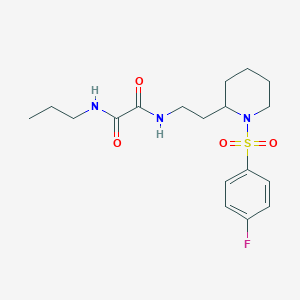 molecular formula C18H26FN3O4S B2564128 N1-(2-(1-((4-fluorophenyl)sulfonyl)piperidin-2-yl)ethyl)-N2-propyloxalamide CAS No. 898415-11-7