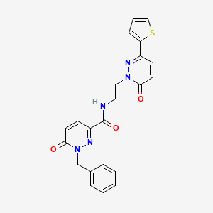 molecular formula C22H19N5O3S B2564149 1-苄基-6-氧代-N-(2-(6-氧代-3-(噻吩-2-基)吡哒嗪-1(6H)-基)乙基)-1,6-二氢吡哒嗪-3-甲酰胺 CAS No. 1219914-87-0