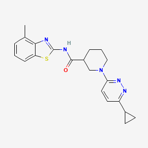 molecular formula C21H23N5OS B2564159 1-(6-环丙基哒嗪-3-基)-N-(4-甲基苯并[d]噻唑-2-基)哌啶-3-甲酰胺 CAS No. 2176270-13-4