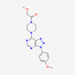 molecular formula C18H21N7O3 B2564168 2-methoxy-1-(4-(3-(4-methoxyphenyl)-3H-[1,2,3]triazolo[4,5-d]pyrimidin-7-yl)piperazin-1-yl)ethanone CAS No. 920371-94-4