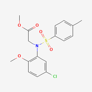 molecular formula C17H18ClNO5S B2564172 2-(5-氯-2-甲氧基-N-(4-甲基苯基)磺酰基苯胺)乙酸甲酯 CAS No. 331725-42-9