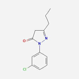 molecular formula C12H13ClN2O B2564179 1-(3-氯苯基)-3-丙基-4,5-二氢-1H-吡唑-5-酮 CAS No. 468743-36-4