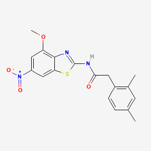 molecular formula C18H17N3O4S B2564185 2-(2,4-dimethylphenyl)-N-(4-methoxy-6-nitrobenzo[d]thiazol-2-yl)acetamide CAS No. 899958-23-7