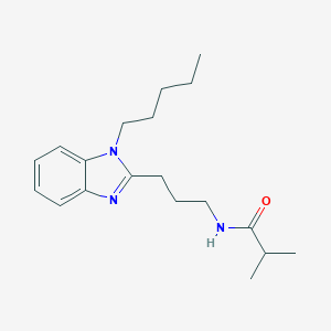 molecular formula C19H29N3O B256420 2-methyl-N-[3-(1-pentyl-1H-benzimidazol-2-yl)propyl]propanamide 