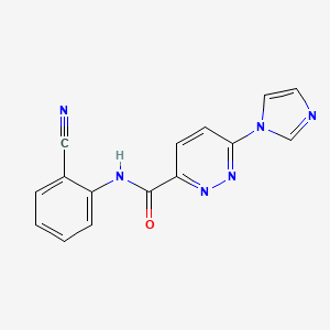 molecular formula C15H10N6O B2564210 N-(2-cyanophenyl)-6-(1H-imidazol-1-yl)pyridazine-3-carboxamide CAS No. 1396799-85-1