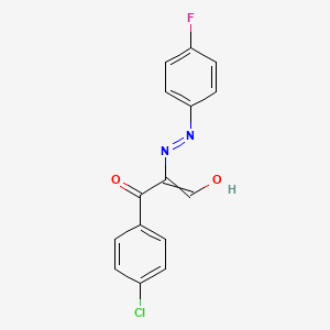 molecular formula C15H10ClFN2O2 B2564212 3-(4-氯苯基)-2-[2-(4-氟苯基)腙]-3-氧代丙醛 CAS No. 338400-44-5