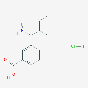 molecular formula C12H18ClNO2 B2564215 3-(1-Amino-2-methylbutyl)benzoic acid;hydrochloride CAS No. 2361743-90-8