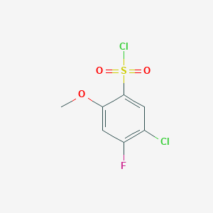 molecular formula C7H5Cl2FO3S B2564217 5-Chloro-4-fluoro-2-methoxybenzenesulfonyl chloride CAS No. 612541-11-4