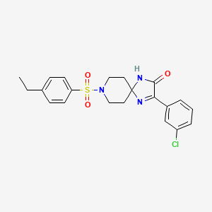 molecular formula C21H22ClN3O3S B2564222 3-(3-氯苯基)-8-((4-乙基苯基)磺酰基)-1,4,8-三氮杂螺[4.5]癸-3-烯-2-酮 CAS No. 1189481-30-8